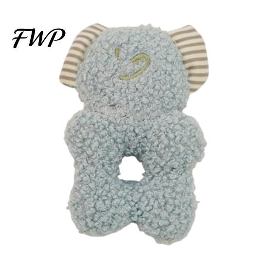 Cute Cartoon Animal Pet Toys Stuffed Dog Chew Toy, Squeaky Plush Bear Bunny Crinkle Interactive Snuffle Toy with Center Hole for Small To Medium Dogs