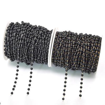 Schwarze Perle Kupferplattierte Kette: DIY Schmuckmaterial-Set mit Perlen & Verschluss