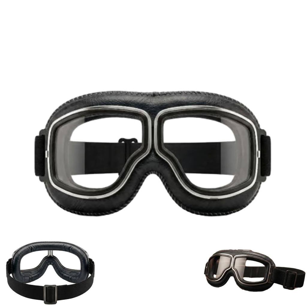 Vintage Motorcycle Goggles, Suitable for Wearing Over Prescription Glasses, with Soft-padded Non-slip Strap and Riding Goggles