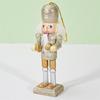 Sparkling Gold and Silver Nutcrackers Decors Elegant 12CM Wood Nutcrackers Ornament with Gold and Silver Accent
