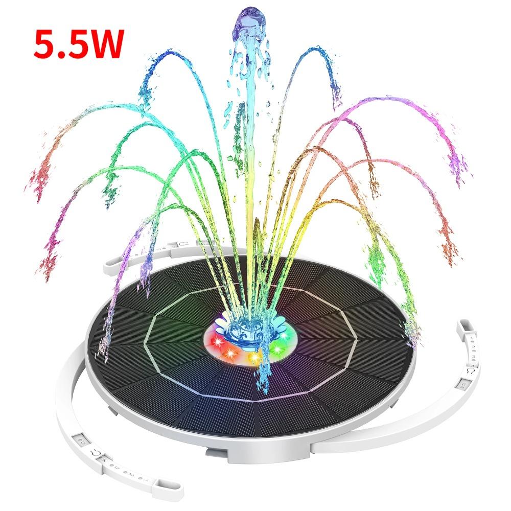 

Светодиодная Энергосберегающая Солнечная Помпа 5.5Вт/6.5Вт Аккумулятор 3000мАч 8 Насадок Замена Наружное Украшение для Садового Фонтана