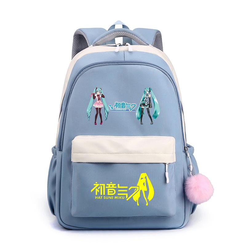 Anime Peripheral Hatsune Future School Bag Backpack Cartoon Backpack Candy Color Large Capacity Student School Bag Stationery