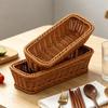 Rectangular Woven Storage Basket with Rounded Corners Handwoven for Dining Table