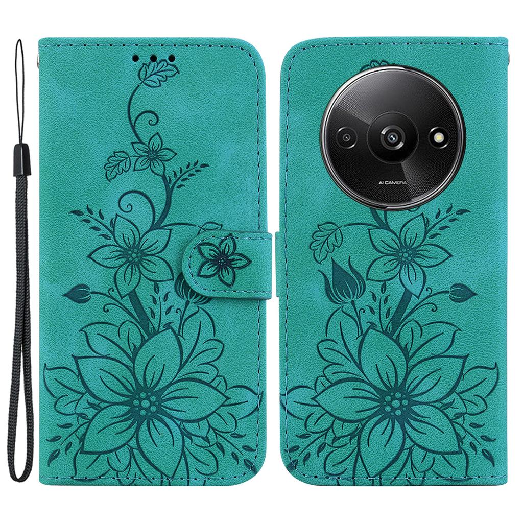 For Xiaomi Redmi A3/Poco C61 4G Cell Phone Case Flower Imprint Leather Phone Shell
