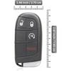 Replacement Keyless Entry Remote Car Key Fob M3N40821302 433MHz 46 Chip 4 Buttons with Start Key for 2014-2020 Jeep Grand Cherokee