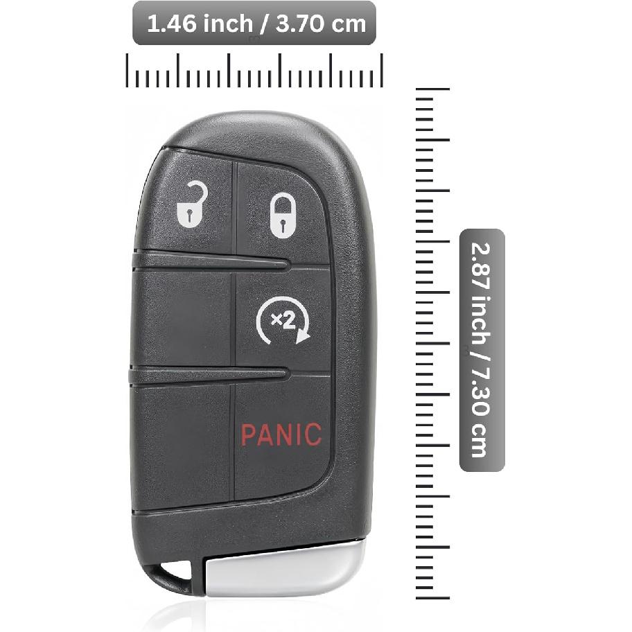Replacement Keyless Entry Remote Car Key Fob M3N40821302 433MHz 46 Chip 4 Buttons with Start Key for 2014-2020 Jeep Grand Cherokee