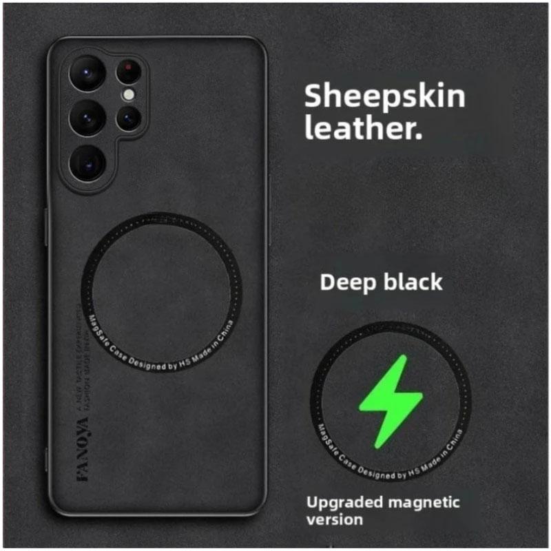Sheepskin Leather Shockproof Case for Samsung S26 Ultra S26+Plus Magnetic Wireless Charging Phone Back Cover for Galaxy S26Edge