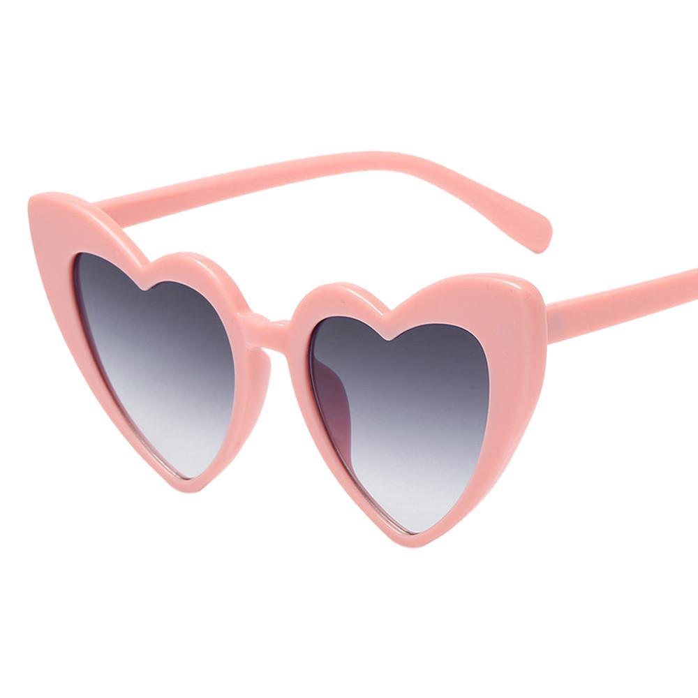 Women Retro Fashion Heart-shaped Shades Sunglasses Integrated UV Glasses
