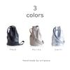 artigianoworks Shoulder Bag, Drawstring Bag, One-Shoulder Bag, Crossbody Bag, for Men and Women, Stylish, Lightweight, Genuine Leather, Silver,