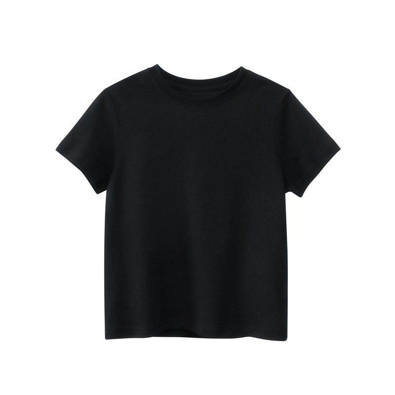 Brand Children's Clothing Summer 2026 Model Children's Pure Cotton Short-Sleeve T-Shirt Promotional Clothing Unisex Solid Color Base Shirt