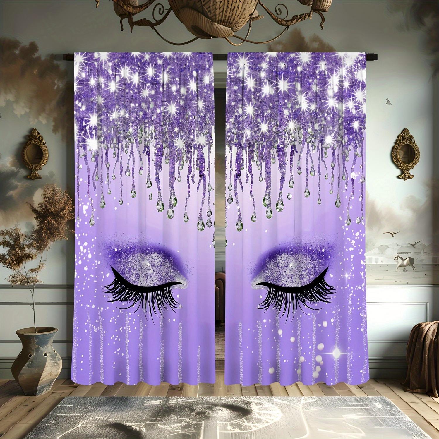 

Комплект из 2 предметов: блестящий, сияющий, с драгоценными камнями, корона с цветочным принтом, карман для карниза для гостиной, спальни, люверс для окна, верхний карман для карниза 100W130H(CM)40x51in&Grommet Top