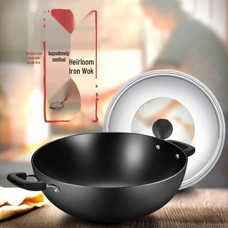 COOKER KING 40cm Cast Iron Wok