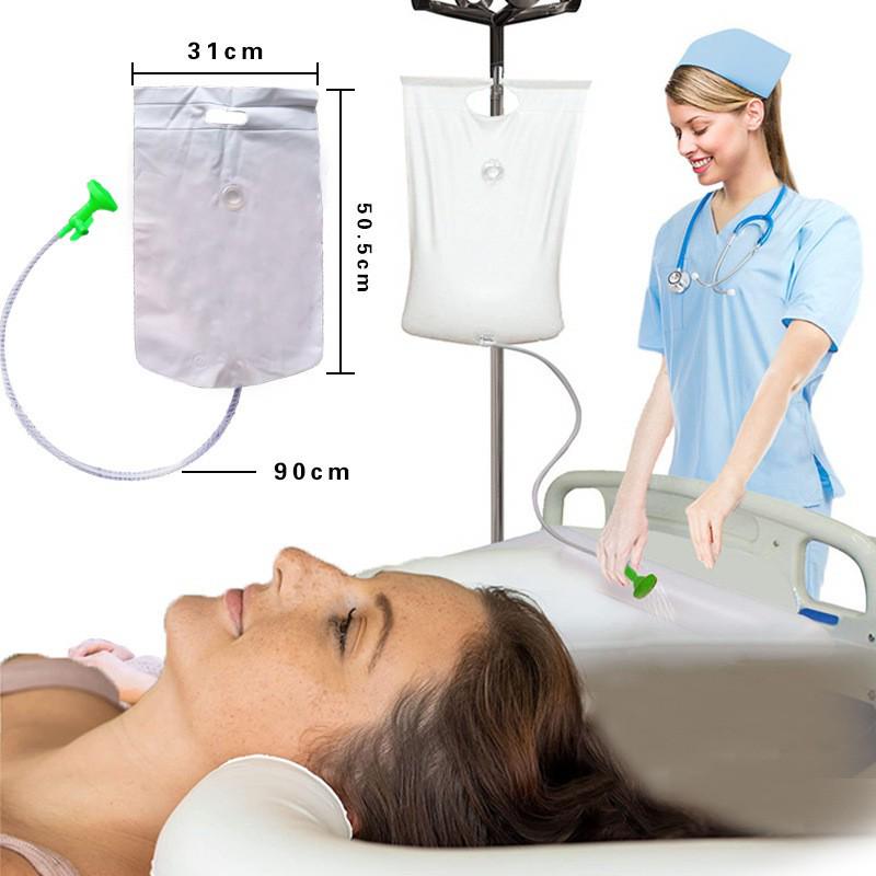 Inflatable Shampoo Basin with Pillow for Bedridden, Disabled, Elderly, or Pregnant Care