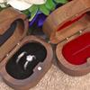 Handmade Wedding Ring Box Double Slots Walnut Wood Rings Box Rings Bearer Box  Ring Display