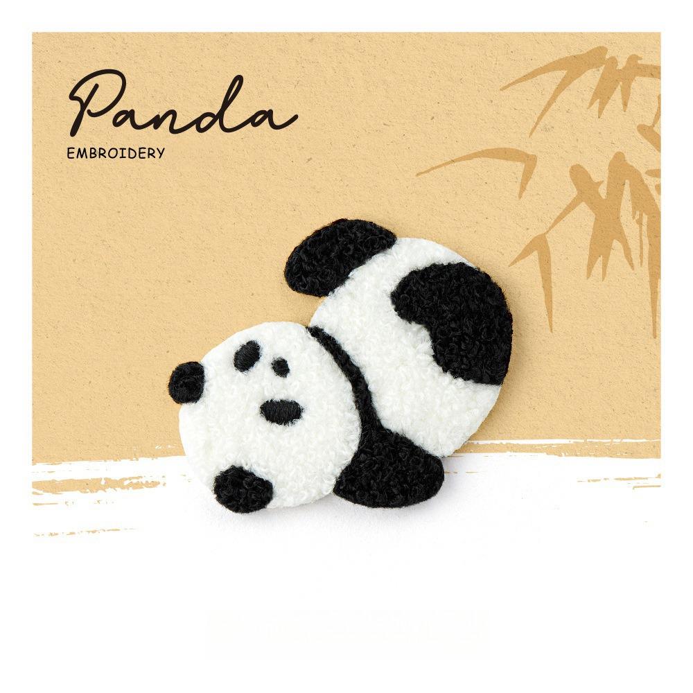 

Мультяшная брошь-панда Изысканный тканевый значок Креативная вышивка Значок-панда Аксессуар для одежды Style 10