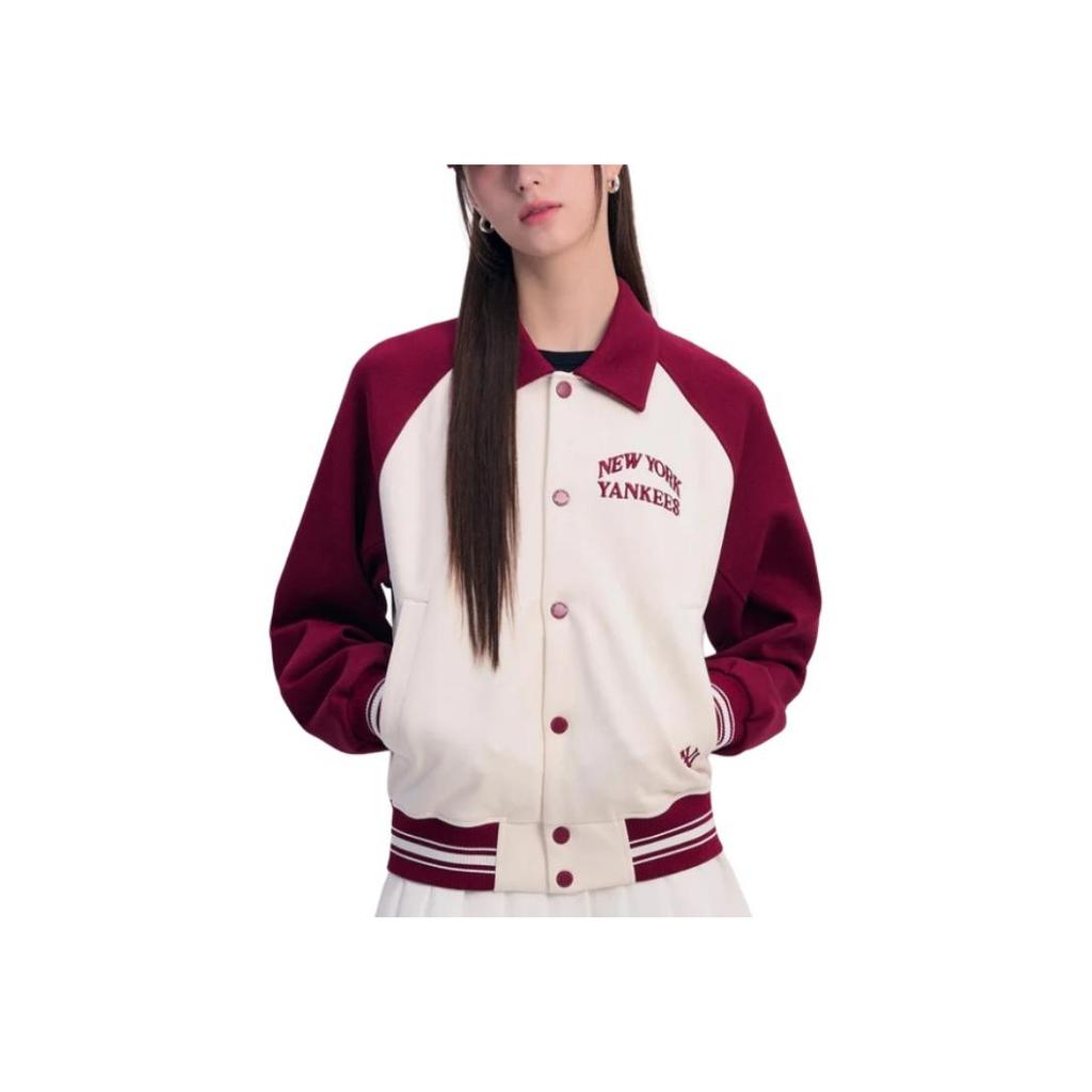 New MLB SS24 New York Yankees Baseball Jacket Unisex Burgundy 3AJPV1641-50WIS