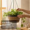 Hanging Planter with Wood Grain Farmhouse Barrel Resin for Patio, Garden