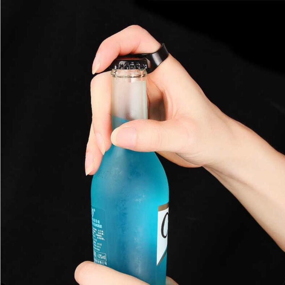 Stainless Steel Hexagonal Thumb Ring Bottle Opener for Men & Women