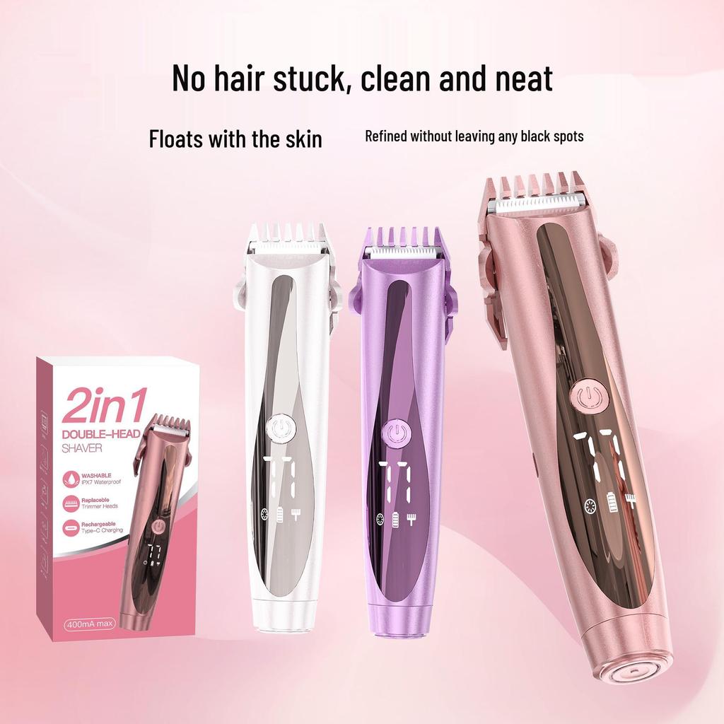 Rechargeable Dual-Head Women's Shaver & Trimmer - Safe for Sensitive Areas