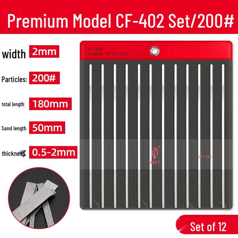 Diamond Electroplated Alloy File Set CF-400 with Carborundum - Free Shipping