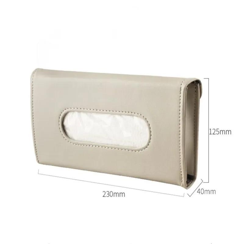 Leather Car Tissue Box Car Sun Visor Type Block Hanging Container Towel Napkin Holder Paper Rack Organizer Storage Bag