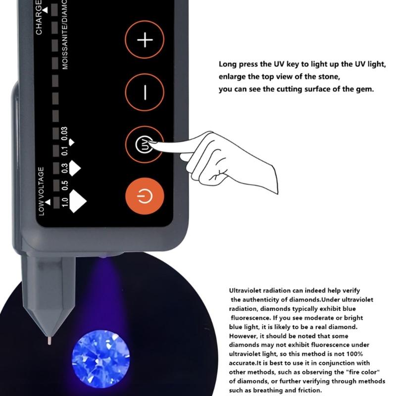 Penna Tester Diamanti Pratica Strumento di Test per Gioielli Indicatore LED Tester Perfetta per la Verifica Rapida e Sicura dei Diamanti