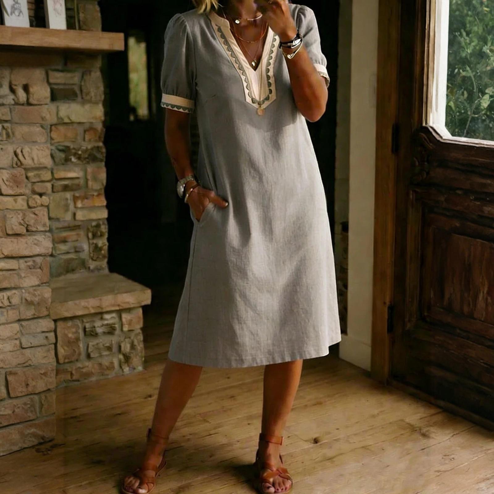 Ladies  Casual And Fashionable Loose Bubble Sleeve Dress S