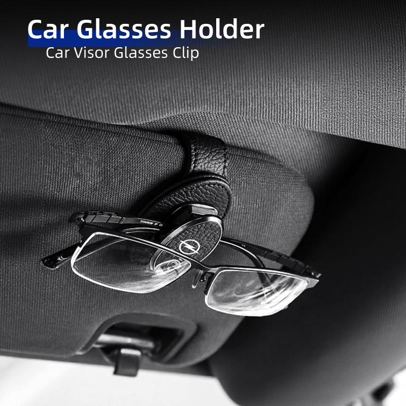Clip Porte-Lunettes de Soleil en Cuir pour Voiture Pare-Soleil Porte-Lunettes pour Opel Corsa Insignia Vectra Zafira Meriva Mokka Vivaro Antara Ampera