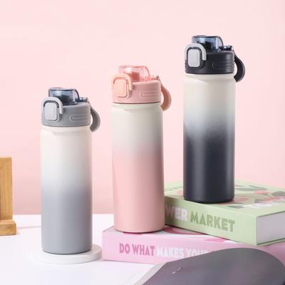 Thermos Mug, High Value, Gradient Large-Capacity Direct Drinking Cup, Stainless Steel Portable Bouncing Cup For Male And Female Students