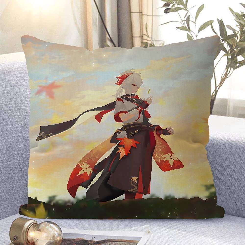 

Kaedehara Kazuha Pillow Case Removable Washable Cushion Cover – All-Season Soft Linen 12x12Inch