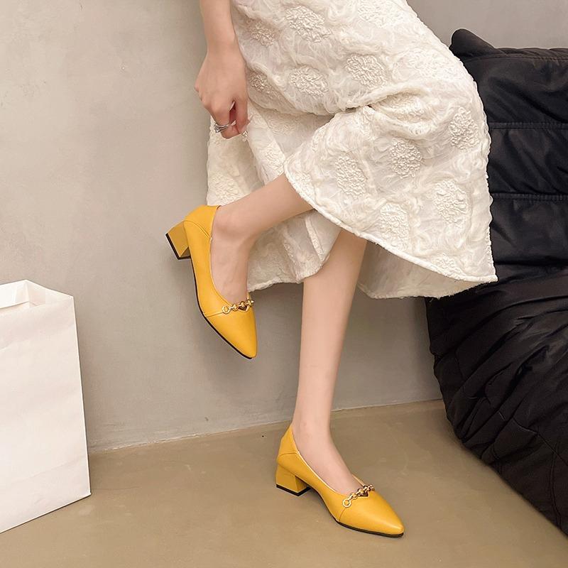 Fashion Women's Summer Footwear  Shoes for Woman 2025  New with Medium Heels Pointed Toe on Sale Offer Wholesale Stylish