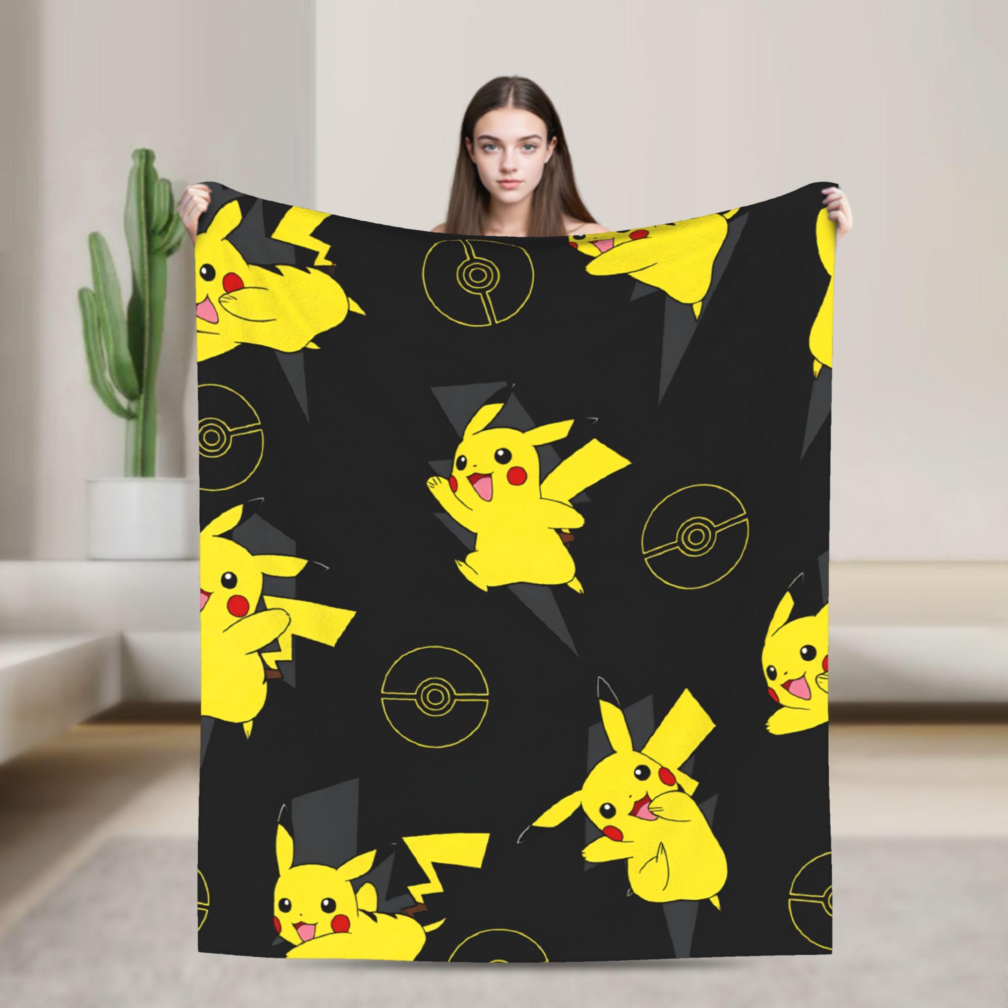 

Pikachu Flannel Blanket Winter Soft Durable Throw Blanket for Students Couch Chair Fashion Bedspread Sofa Bed Cover 75x90cm