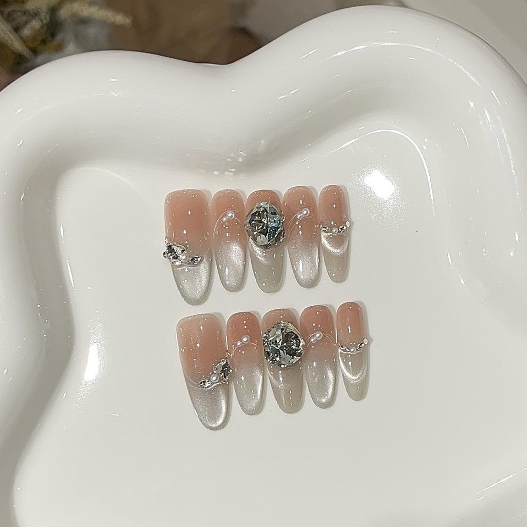 Peach Moonlight Handmade Blinking Gradient Silver Flashing Glass Beads Light Chasing Cat Eye Boutique K9 Wearing Armor