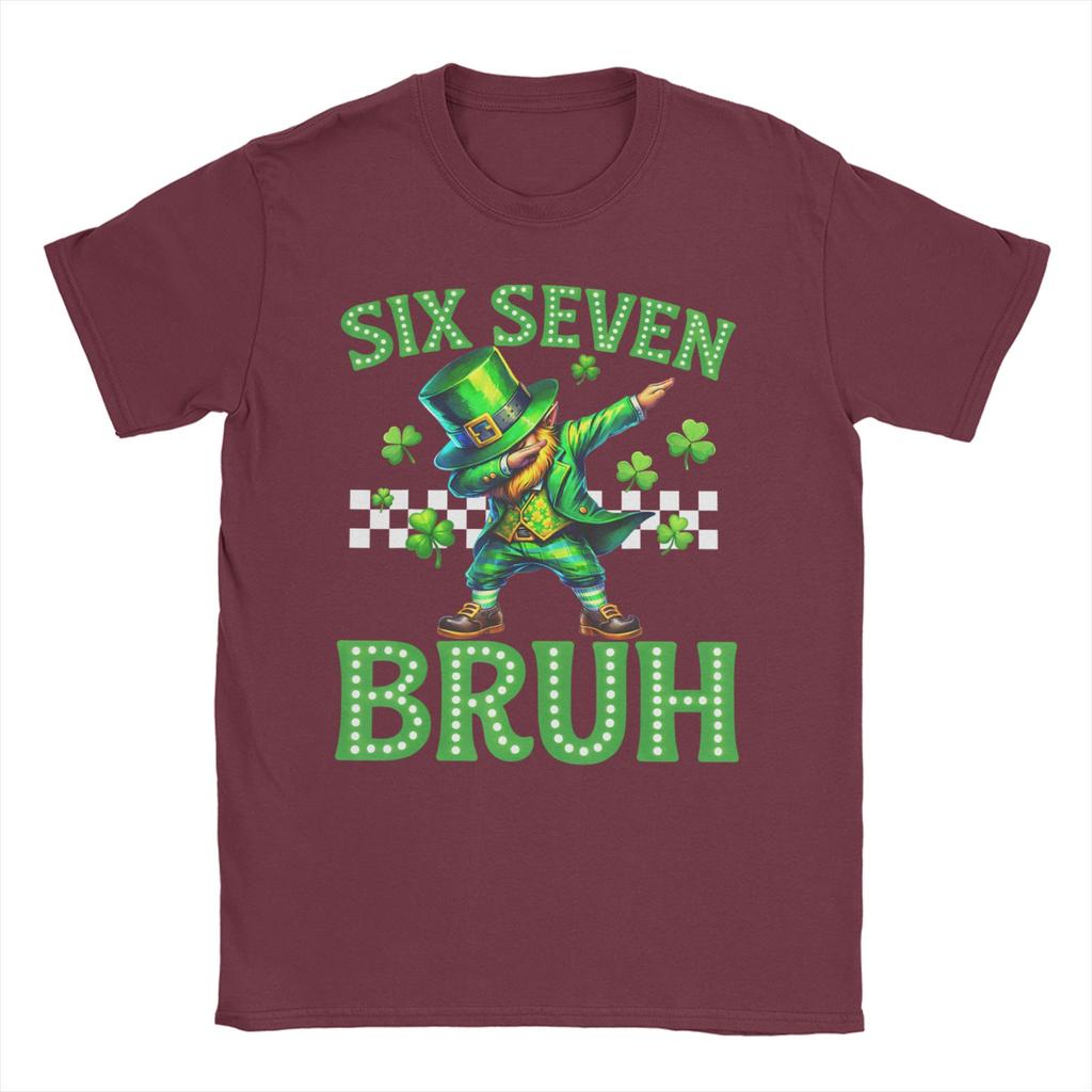 Funny Meme Six Seven Bruh St Patricks DayTShirt Summer Pure Cotton TShirts Unisexs Harajuku Casual TShirt ShortSleeve