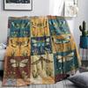 1Pc Patchwork Insect Print Flannel Blanket, High quality Comfortable for All Seasons, Home Decor, Warmth and Comfort, Perfect for Christmas Gifts67