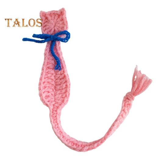 

Закладка для книг «Кошка» ручной работы, тонкая работа, маркер для страницы, яркий цветной бант, декоративный зажим для книги по вязанию розовый