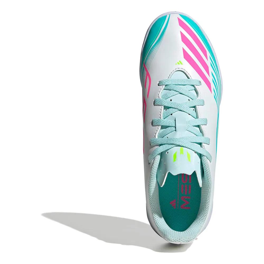 Adidas f50 messi club soccer shoes textile/synthetic white/pink/turquoise