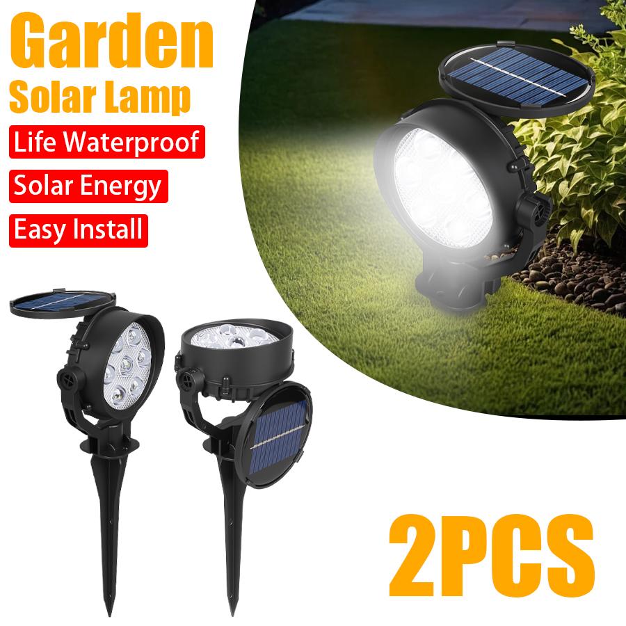7 LED Solar Lawn Lamps Outdoor Solar Charging IP65 Waterproof Spot Light for Garden Backyard Driveway Patio Park Decor Lantern