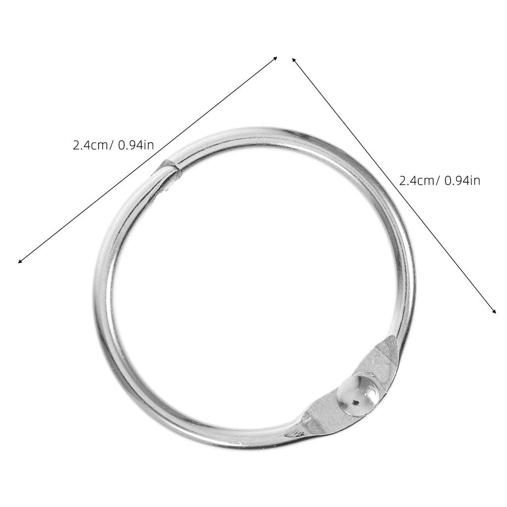 100Pcs Iron Book Binder Rings Openable Loose Leaf Rings for Office School Document Binding Photo Album Flashcards