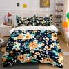 Floral Pattern, Vibrant Design Print Bedding Set 1 Duvet Cover 2 Pillowcases for Adult and Children Luxury Gift Full Size