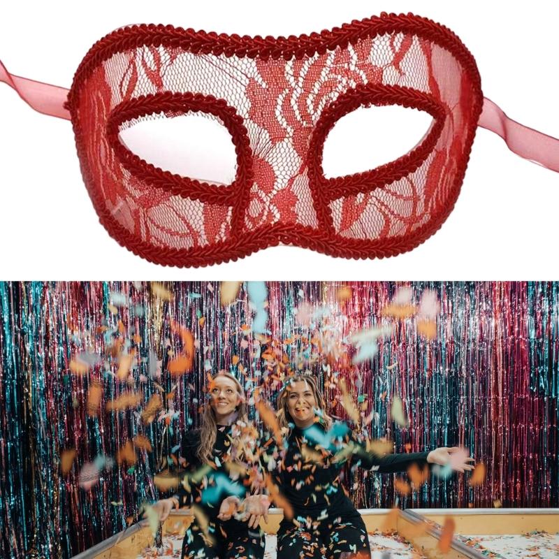 Maskenballmaske für Damen Mädchen Venezianische Maske Damen Halbgesichtsmaske Augenmaske Weihnachten Halloween Cosplay Spitze Maske