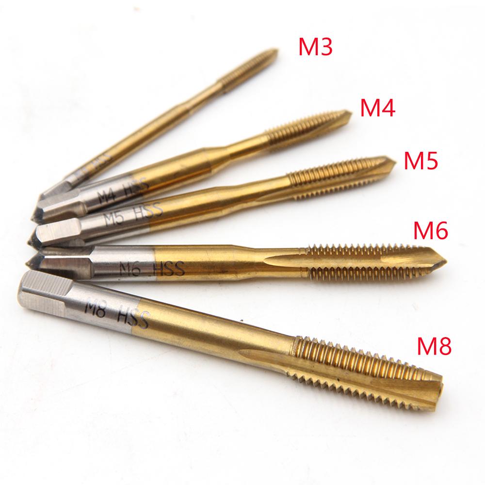 5pc High-speed Steel Screw Tip Machine with M3-M8 Through Hole Tapping and Internal Thread Tapping Tool