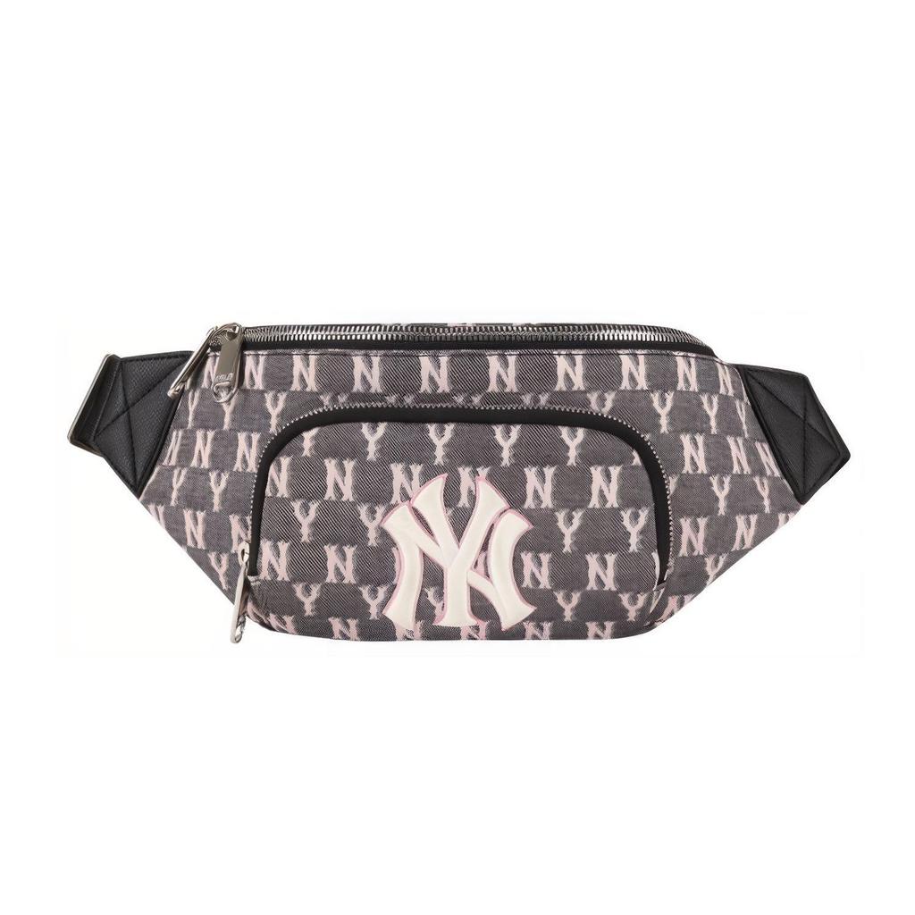 MLB Monogram Series NY Yankees Classic All Over Print Polyester Shoulder Bag Crossbody Bag Waist Bag Unisex bags Dirty-Pink 32BGCA011-50L
