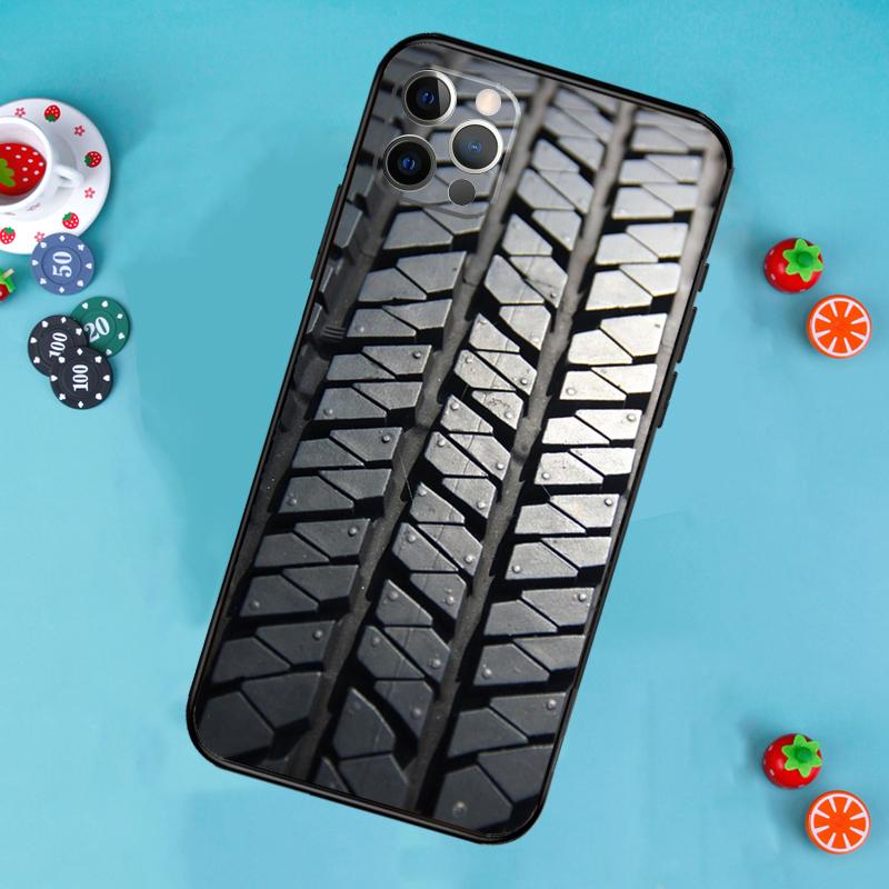 Tire Tread Pattern Phone Case For iPhone 16 15 14 13 11 12 Pro Max 13 12 mini XR 15 16 Plus 16e Cover Funda