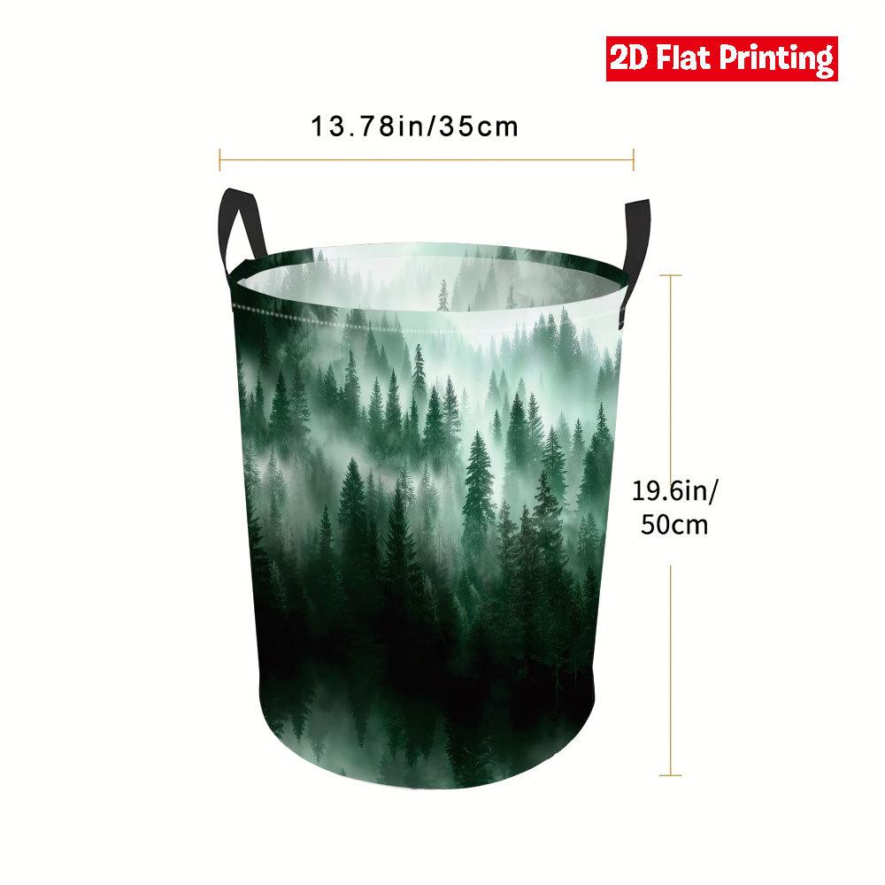 Collapsible Laundry Basket Large Round Waterproof Fabric Hamper Dirty Clothes Storage Bin Toy Organizer with Handles