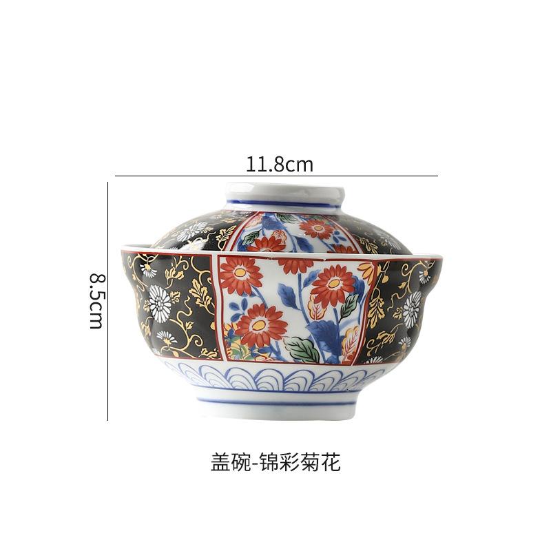 Japanese Style Tableware Ceramic Ramen Bowl Household Rice Bowl with Lid  Soup Bowl Soup Cup