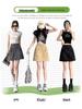 Gray Women's A-Line Midi Skirt with Elastic Drawstring Waist - Summer 2025 Anti-Exposure Workwear Style
