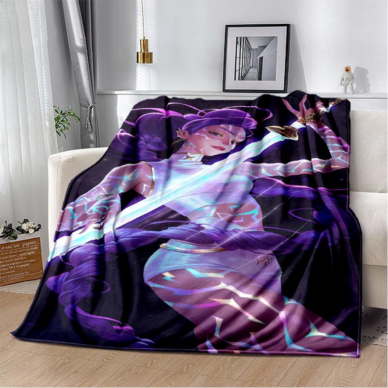 Cartoon Kpop Demon Hunters Rumi Mira Zoey HD Soft Flannel Blanket for Beds Bedroom Sofa,Throw Blanket for Cover Picnic Gift