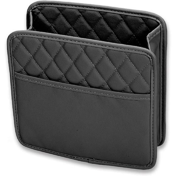 Car Seat Back Organizer, PU Leather Vehicle Backseat Hanging Storage Pocket, Multipurpose Auto Travel Essentials Accessories For Kids & Adults,