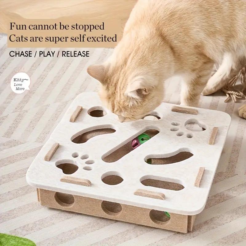 Cat Fun Box - Interactive Scratching and Digging Construction Site with Paw Prints, Durable Cat Puzzle Game for Cats Activity, Cat Toy with 3 Balls